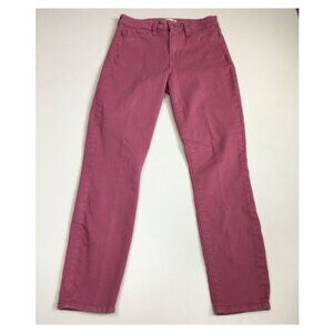 L'AGENCE Wild Rose MARGOT High Rise Waist Faux Pockets Logo Button Skinny Jeans